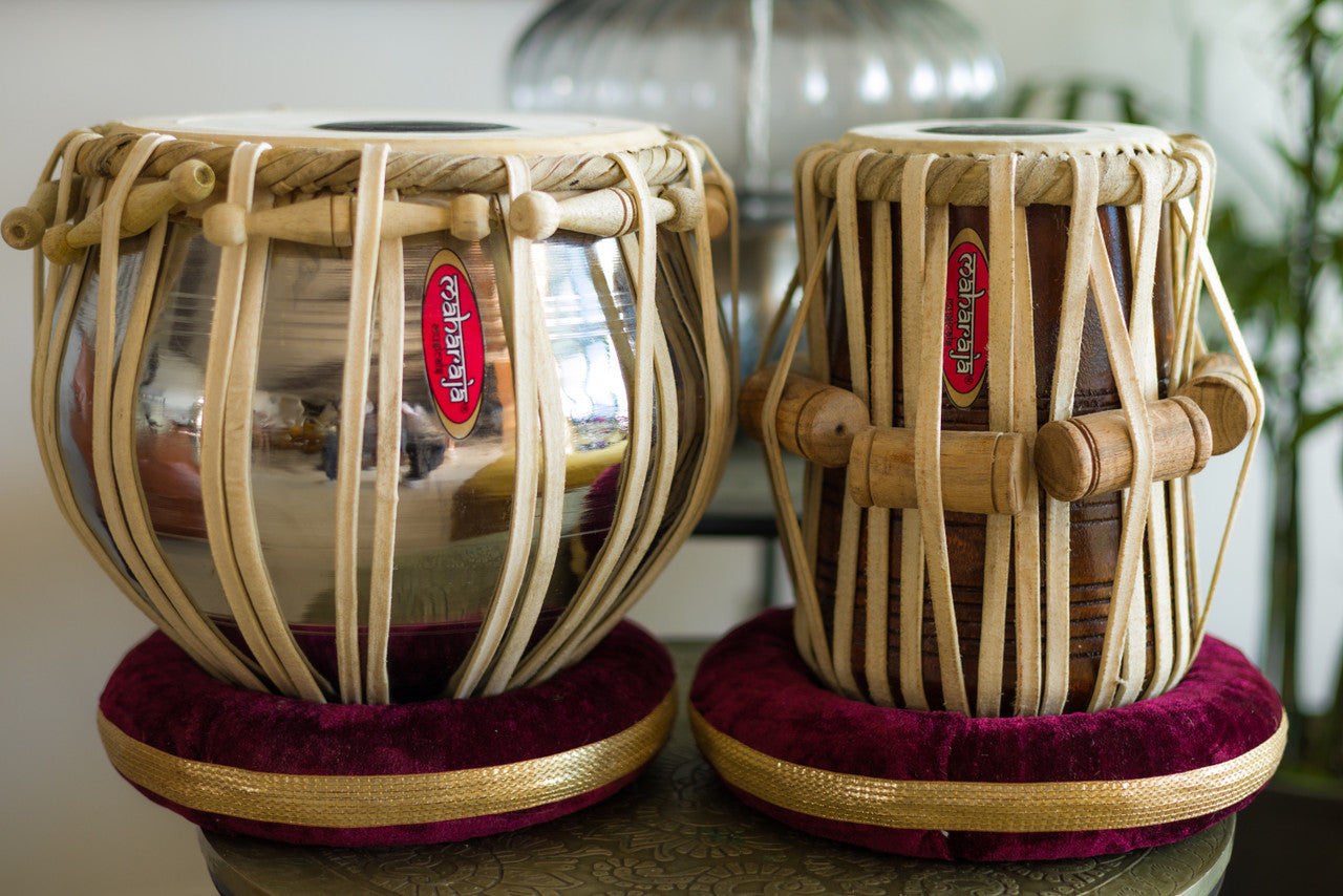 MAHARAJA Student Tabla Set, Steel Bayan, Finest Dayan, Accessories IB