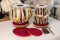 MAHARAJA Golden Tabla Set, 3 Kg Brass Bayan, Finest Dayan, Hammer - CH