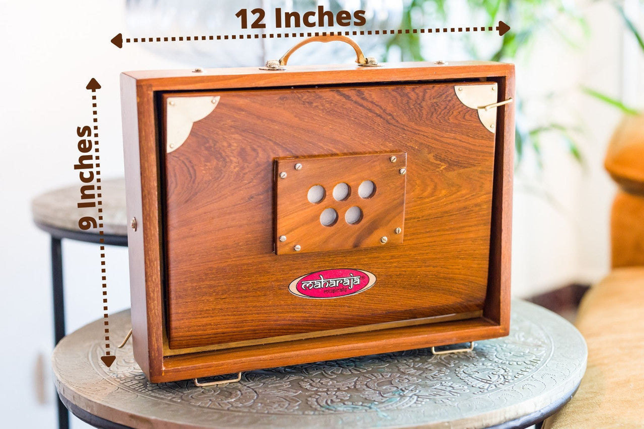 MAHARAJA MUSICALS Premium Shruti Box, Teak Wood, Small, SB-S