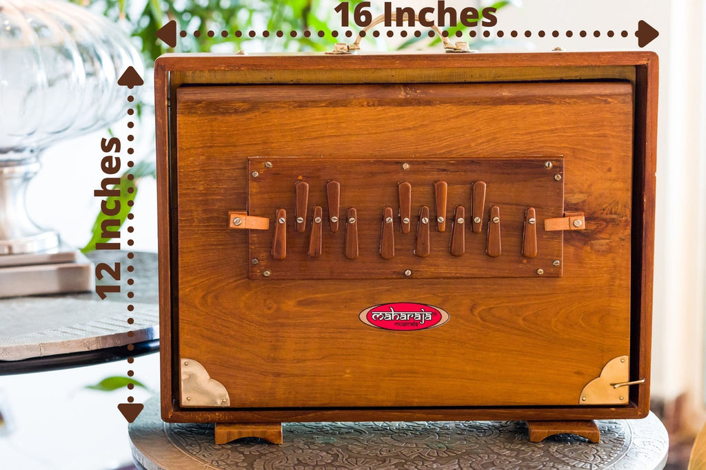 MAHARAJA MUSICALS Premium Shruti Box, Teak Wood, Large, SB-L