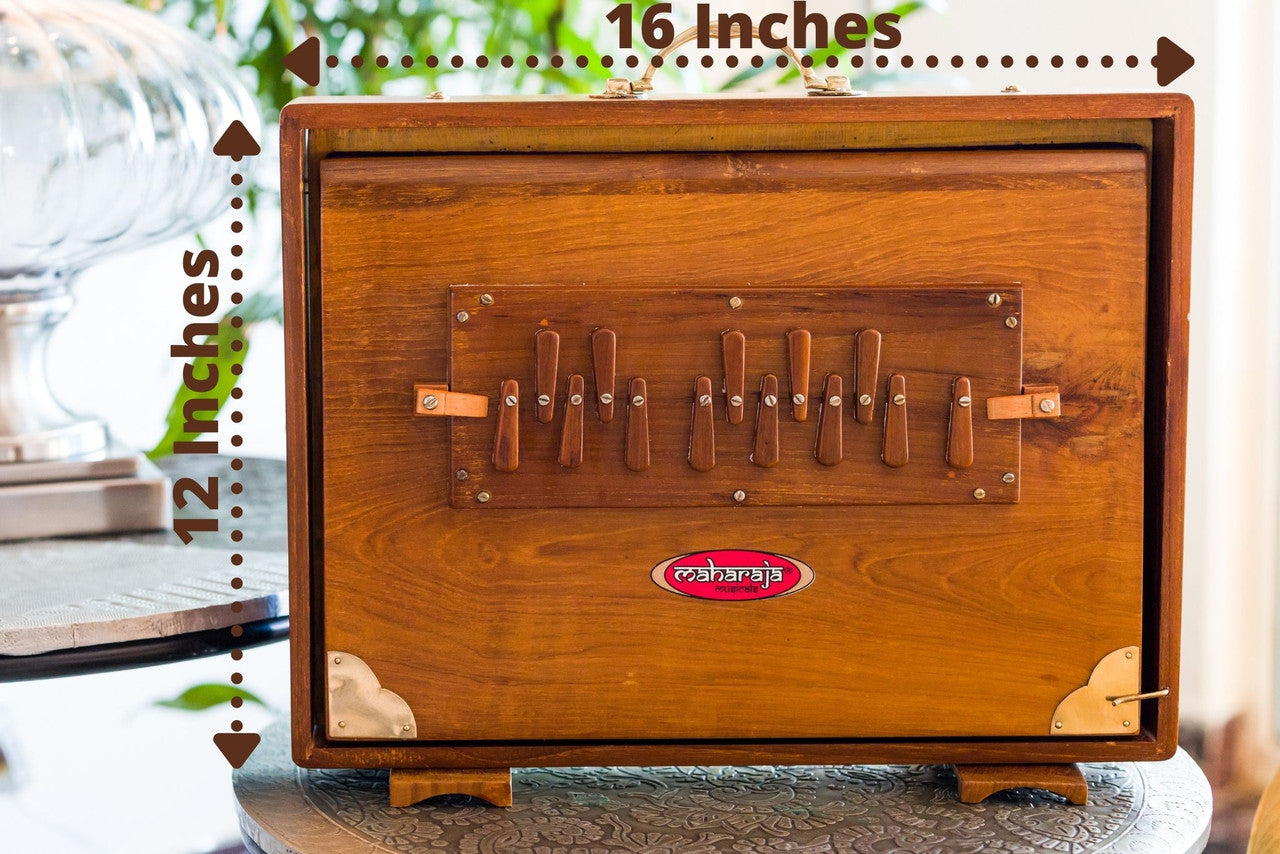 MAHARAJA MUSICALS Premium Shruti Box, Teak Wood, Large, SB-L