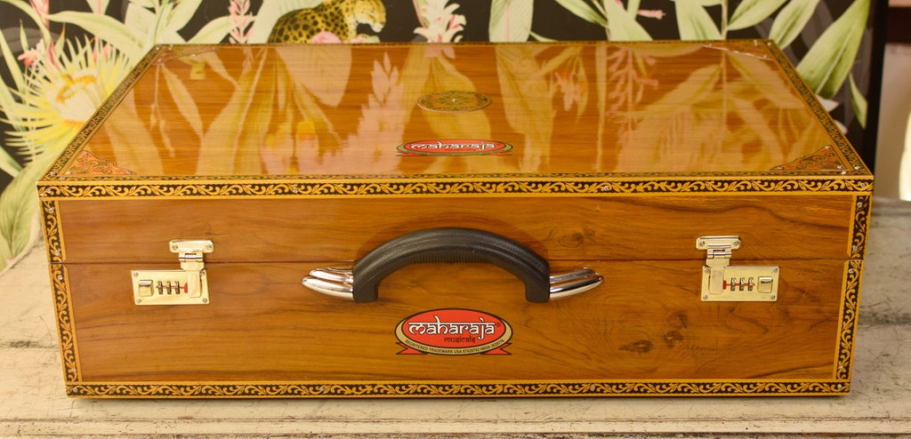 Maharaja Musicals Premium Calcutta Harmonium, 4/13 Scale Changer, Natural BBH