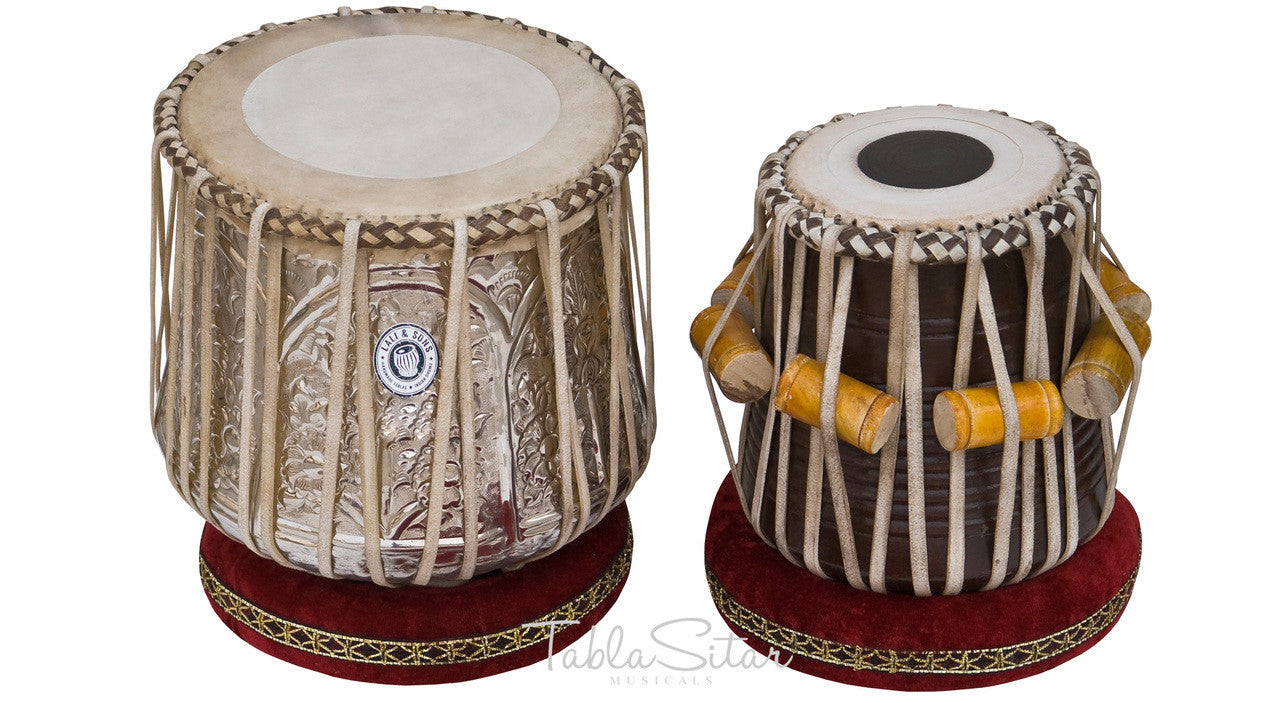 MAHARAJA MUSICALS Designer Dhama Jori, Brass Dhama, Sheesham Dayan ECA