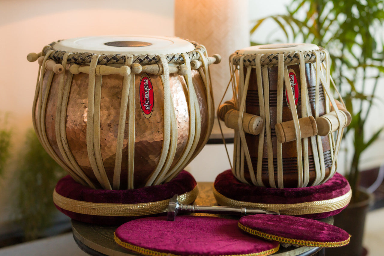 MAHARAJA Lacquer Finish Tabla Set, 5Kg Copper Bayan Sheesham Dayan BJJ