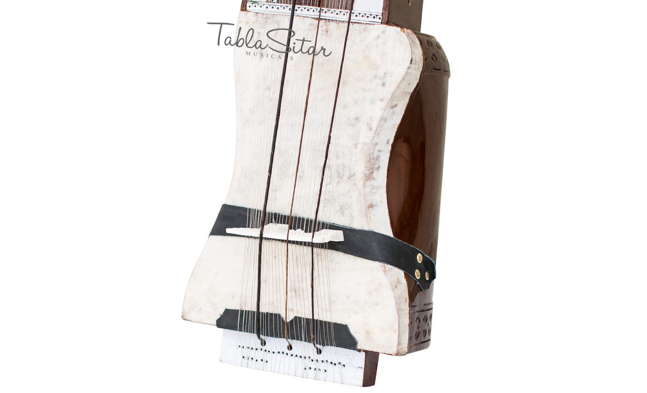 MAHARAJA Sarangi, Horse Hair Bow, Floral Carving - AAB