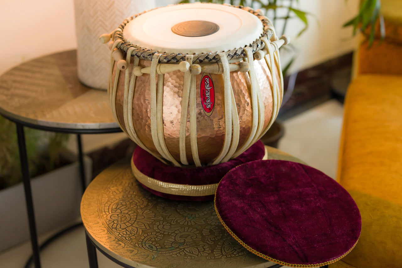 MAHARAJA Lacquer Finish Tabla Set, 5Kg Copper Bayan Sheesham Dayan BJJ