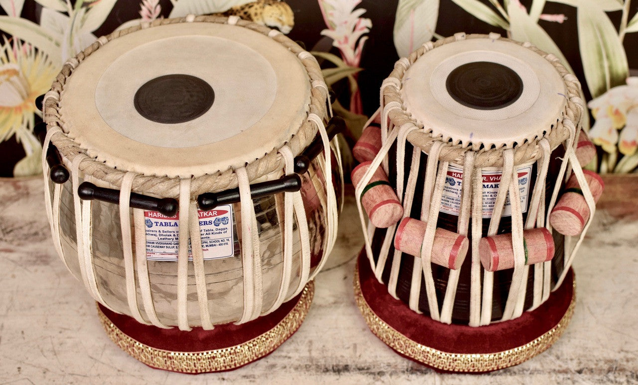 HARIDAS VHATKAR Chromed Tabla, 3.5KG Copper Bayan, Sheesham Dayan, ECH