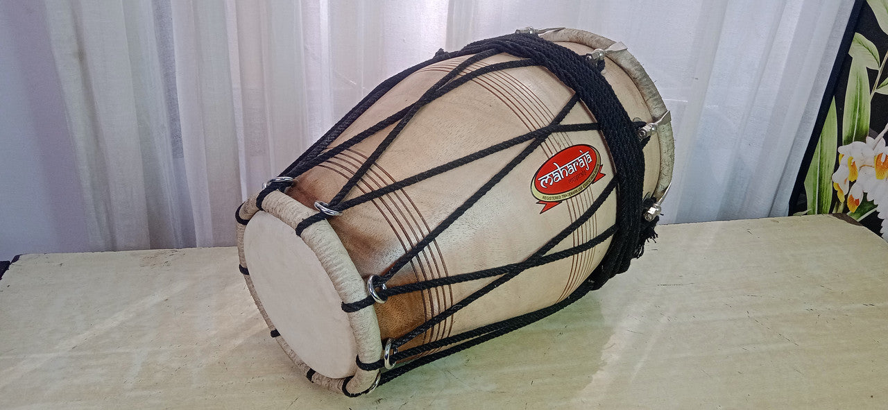 MAHARAJA MUSICALS Sheesham Wood Professional Dholak/Dholki, Rope-Tuned, Bag - No. BBC