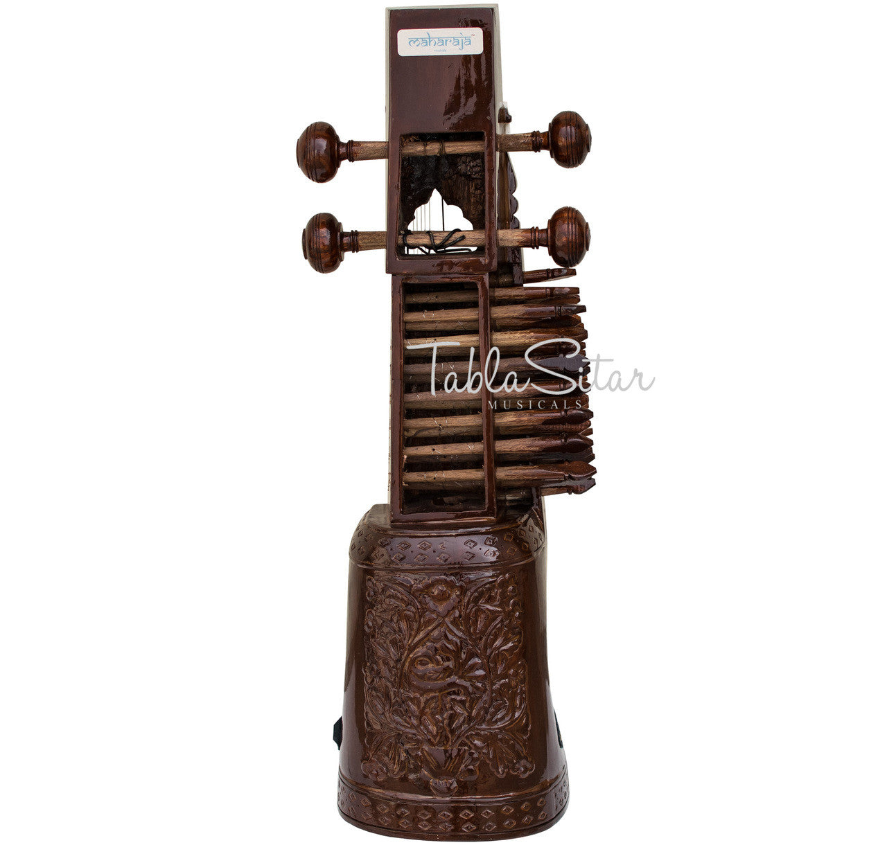 MAHARAJA Sarangi, Horse Hair Bow, Floral Carving - AAB