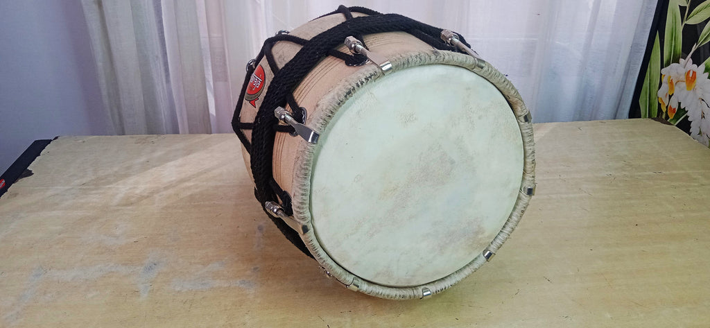 MAHARAJA MUSICALS Sheesham Wood Professional Dholak/Dholki, Rope-Tuned, Bag - No. BBC