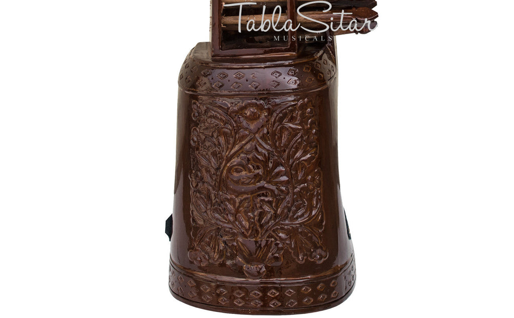 MAHARAJA Sarangi, Horse Hair Bow, Floral Carving - AAB