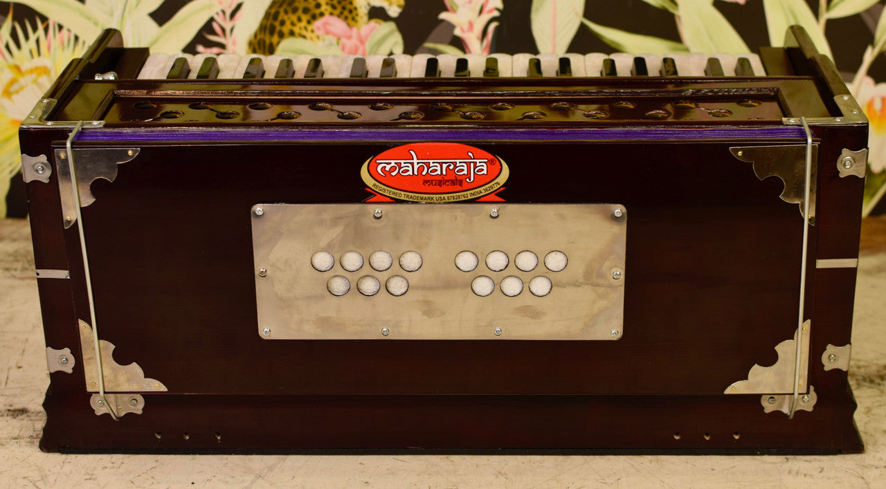 MAHARAJA Harmonium, 9-Stops, Mahogany Color, Coupler, Bag - DC