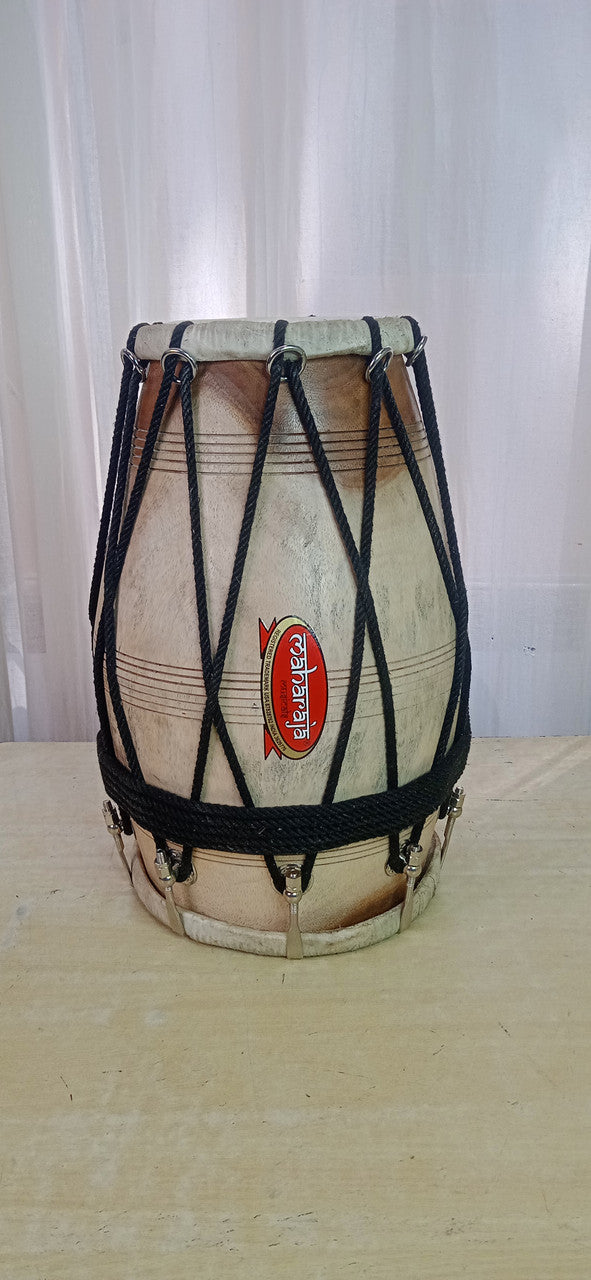 MAHARAJA MUSICALS Sheesham Wood Professional Dholak/Dholki, Rope-Tuned, Bag - No. BBC