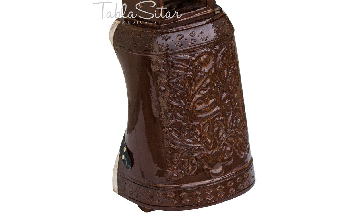 MAHARAJA Sarangi, Horse Hair Bow, Floral Carving - AAB