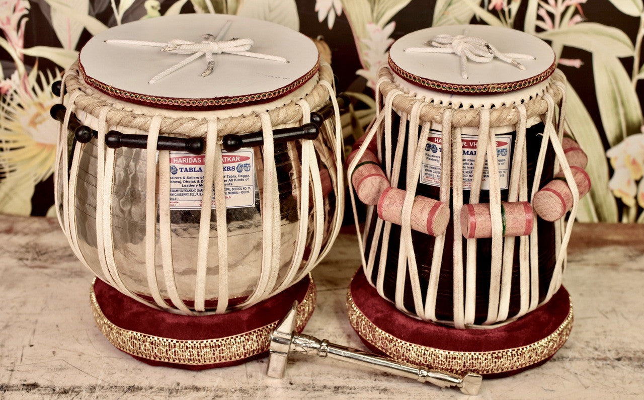 HARIDAS VHATKAR Chromed Tabla, 3.5KG Copper Bayan, Sheesham Dayan, ECH