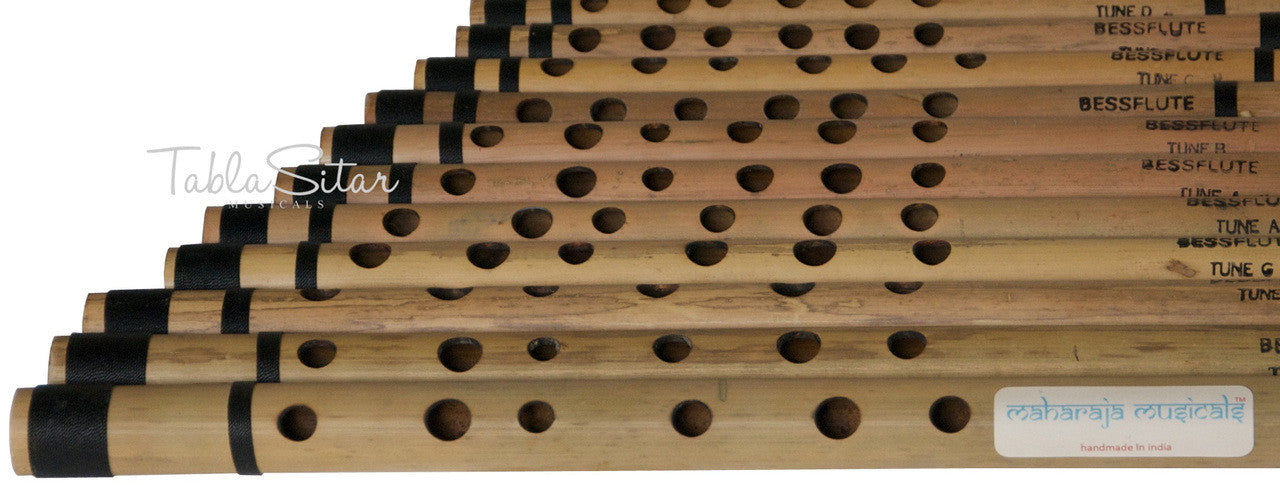 MAHARAJA Set of 18 Pcs Basic Bansuri - Indian Bamboo Flute Set ABE