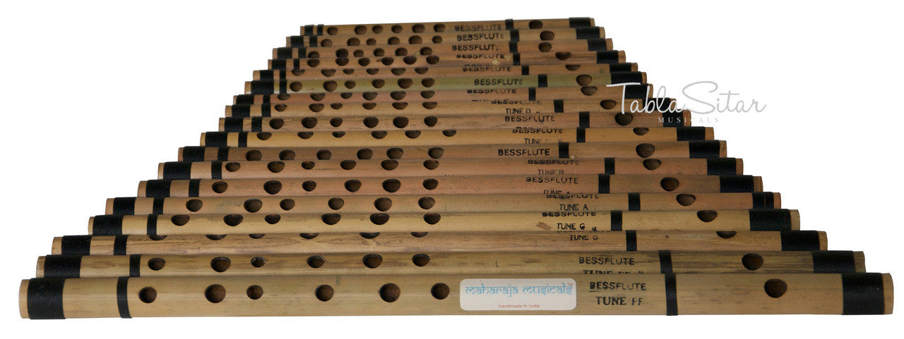 MAHARAJA Set of 18 Pcs Basic Bansuri - Indian Bamboo Flute Set ABE