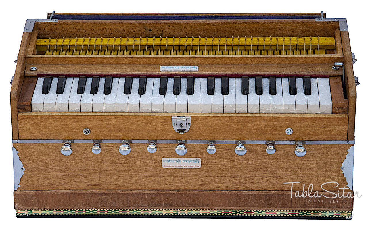 MAHARAJA Harmonium, 9-Stop, Natural Color, Coupler, Bag -  ABG