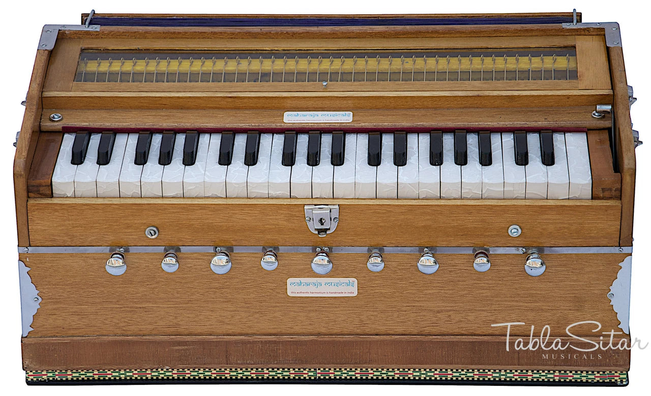 MAHARAJA Harmonium, 9-Stop, Natural Color, Coupler, Bag -  ABG