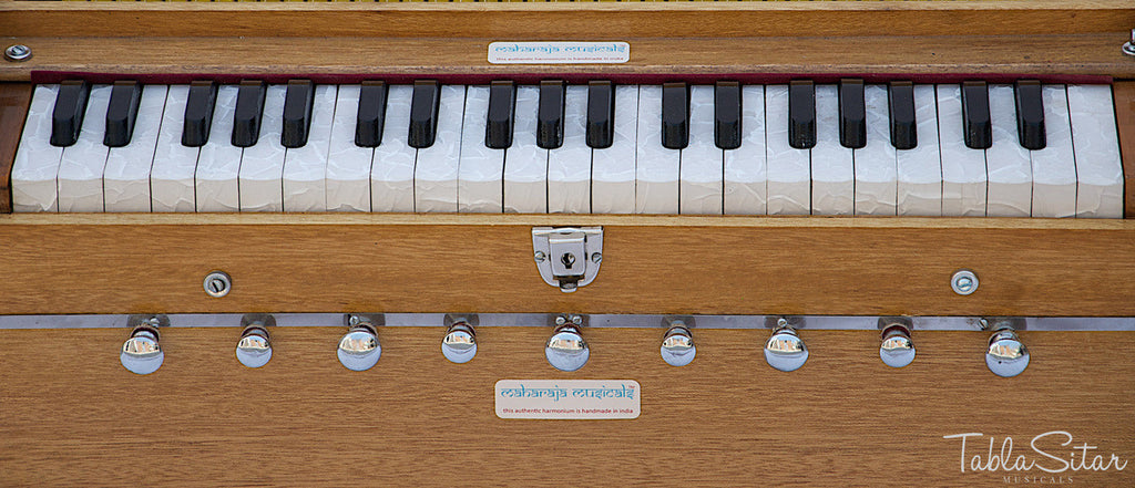 MAHARAJA Harmonium, 9-Stop, Natural Color, Coupler, Bag -  ABG