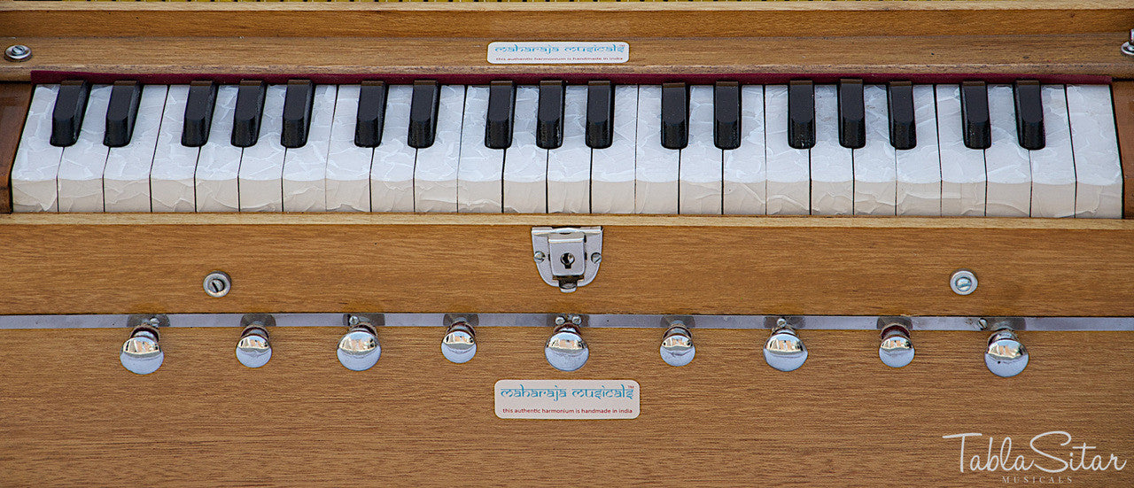 MAHARAJA Harmonium, 9-Stop, Natural Color, Coupler, Bag -  ABG