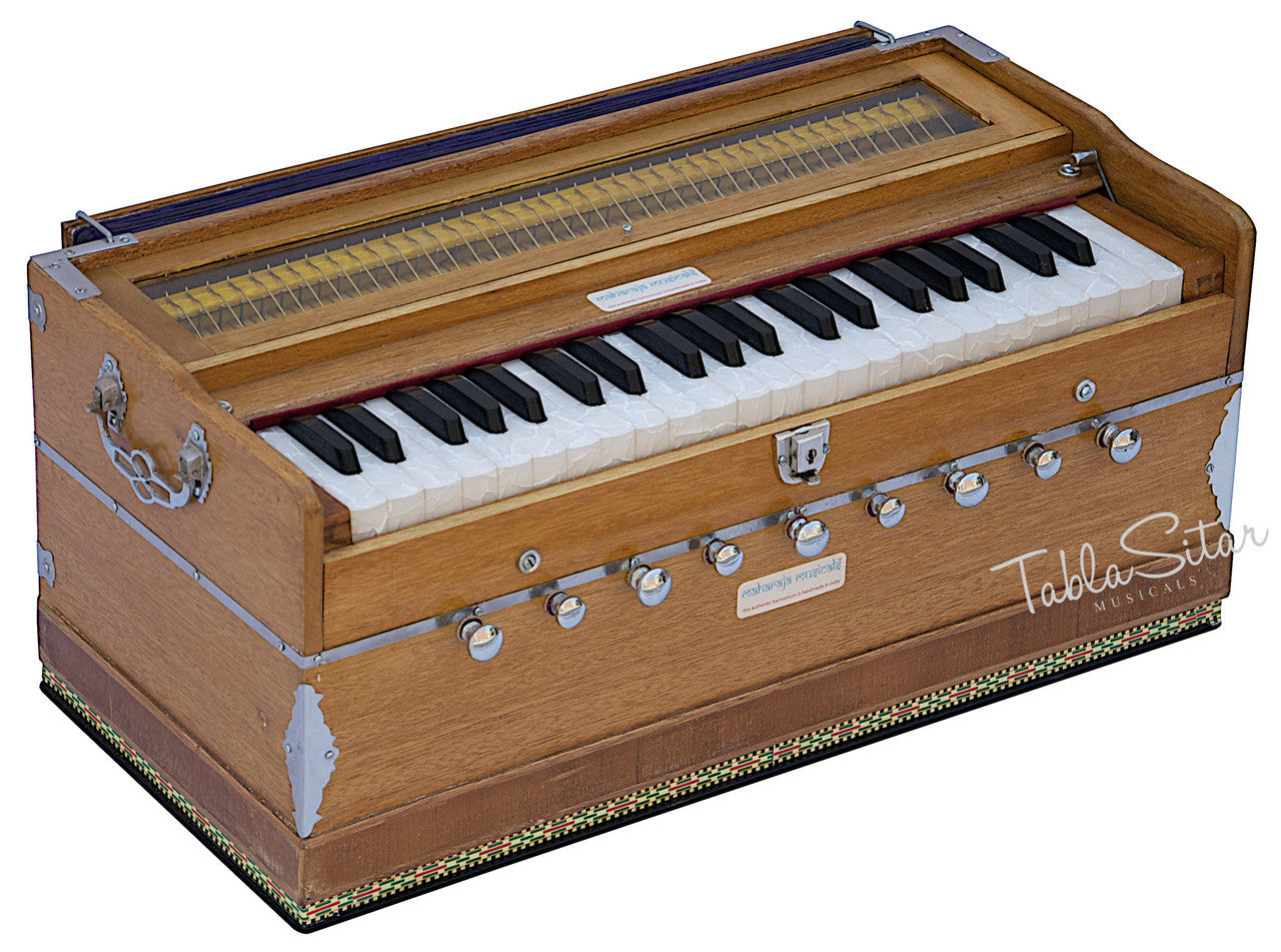 MAHARAJA Harmonium, 9-Stop, Natural Color, Coupler, Bag -  ABG