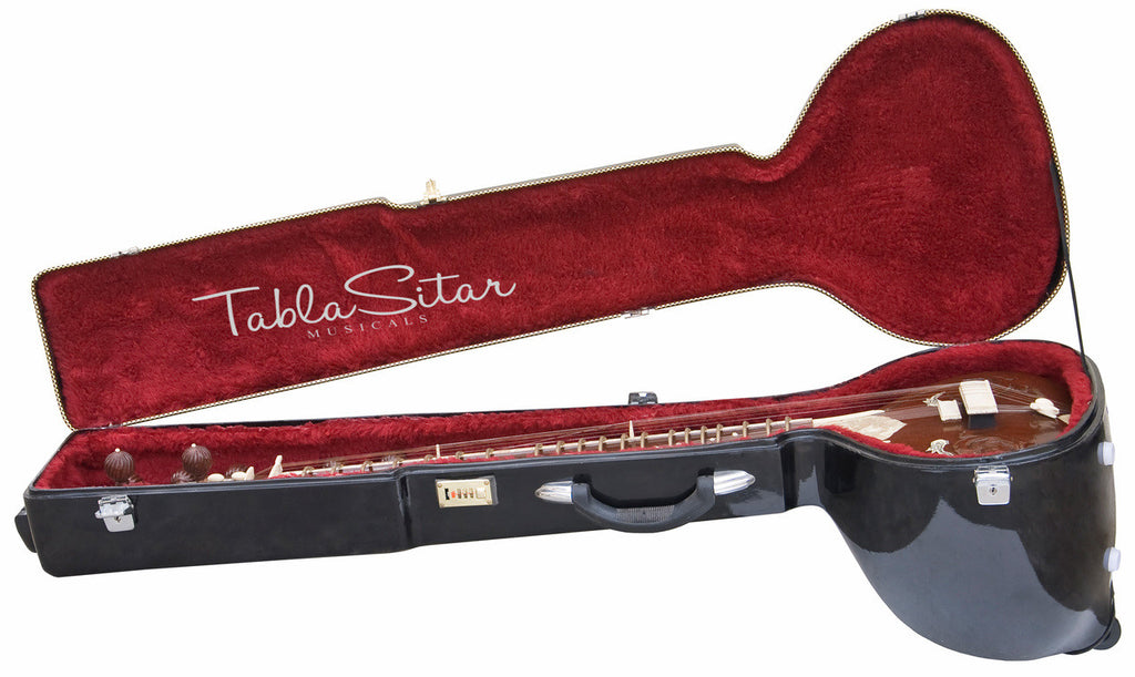 MAHARAJA Munda Sitar, Vilayat Khan Style, Fiber Trolley ACF
