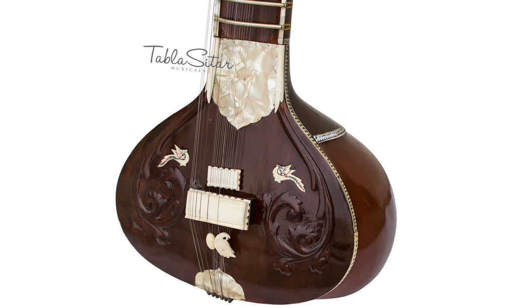 MAHARAJA Munda Sitar, Vilayat Khan Style, Fiber Trolley ACF