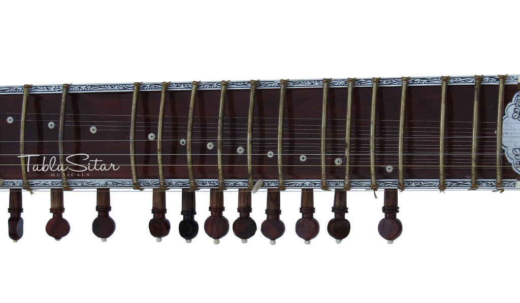 MAHARAJA Sitar, Half Decorated Design, Kharaj Pancham, Fiber Case ACG