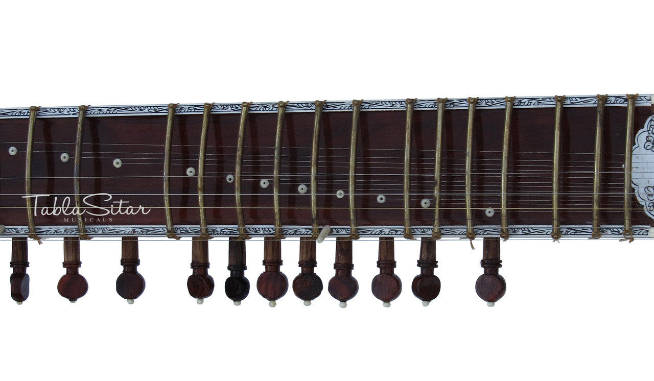 MAHARAJA Sitar, Half Decorated Design, Kharaj Pancham, Fiber Case ACG