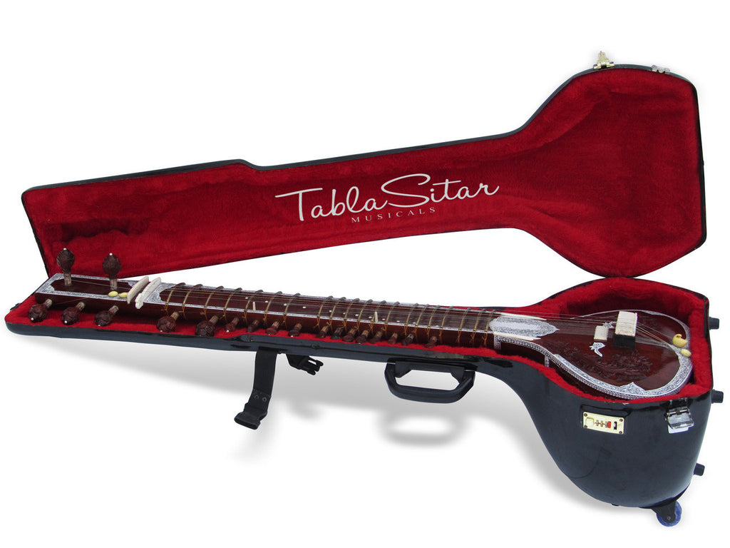 MAHARAJA Sitar, Half Decorated Design, Kharaj Pancham, Fiber Case ACG