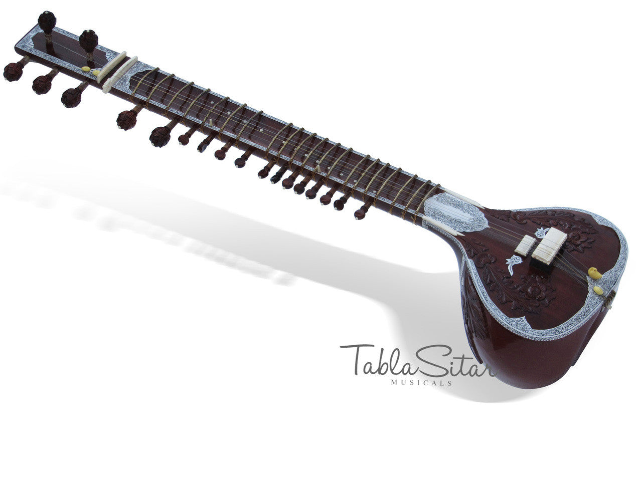 MAHARAJA Sitar, Half Decorated Design, Kharaj Pancham, Fiber Case ACG