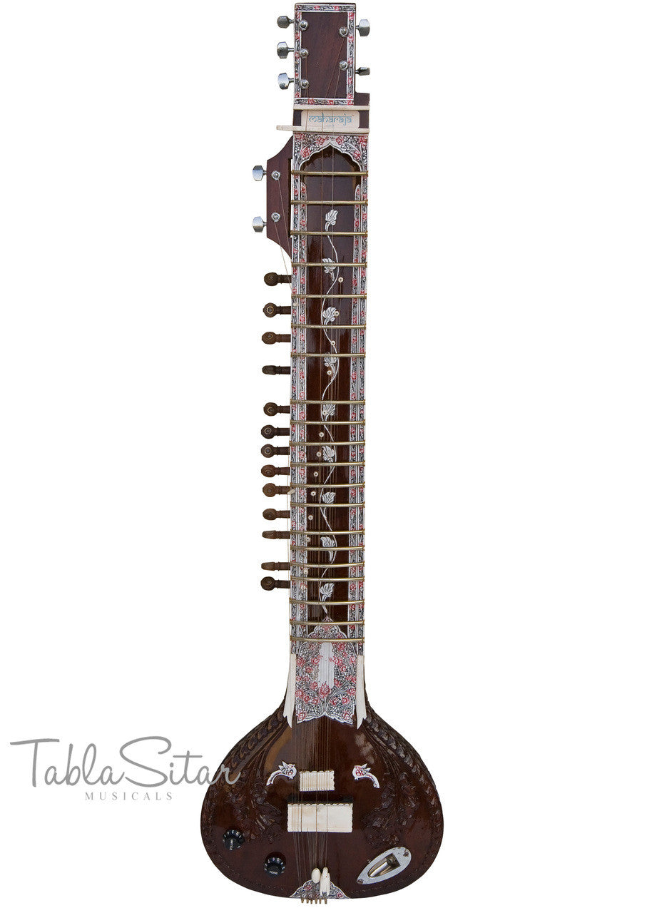 MAHARAJA Electric Sitar, Flower Design, Studio, Vol & Tone Control ACH