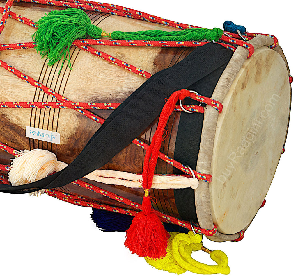 MAHARAJA MUSICALS Natural Shesham Wood Punjabi Bhangra Dhol - ADA