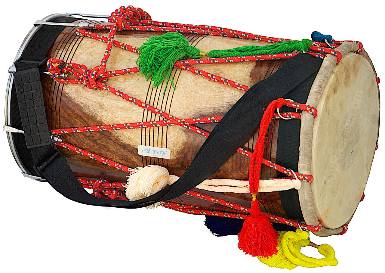 MAHARAJA MUSICALS Natural Shesham Wood Punjabi Bhangra Dhol - ADA