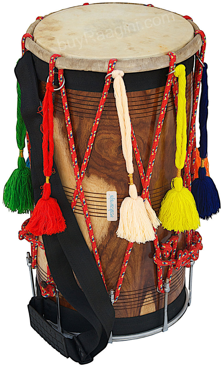 MAHARAJA MUSICALS Natural Shesham Wood Punjabi Bhangra Dhol - ADA