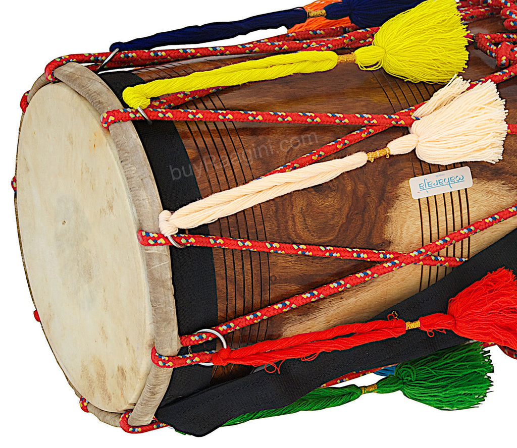 MAHARAJA MUSICALS Natural Shesham Wood Punjabi Bhangra Dhol - ADA