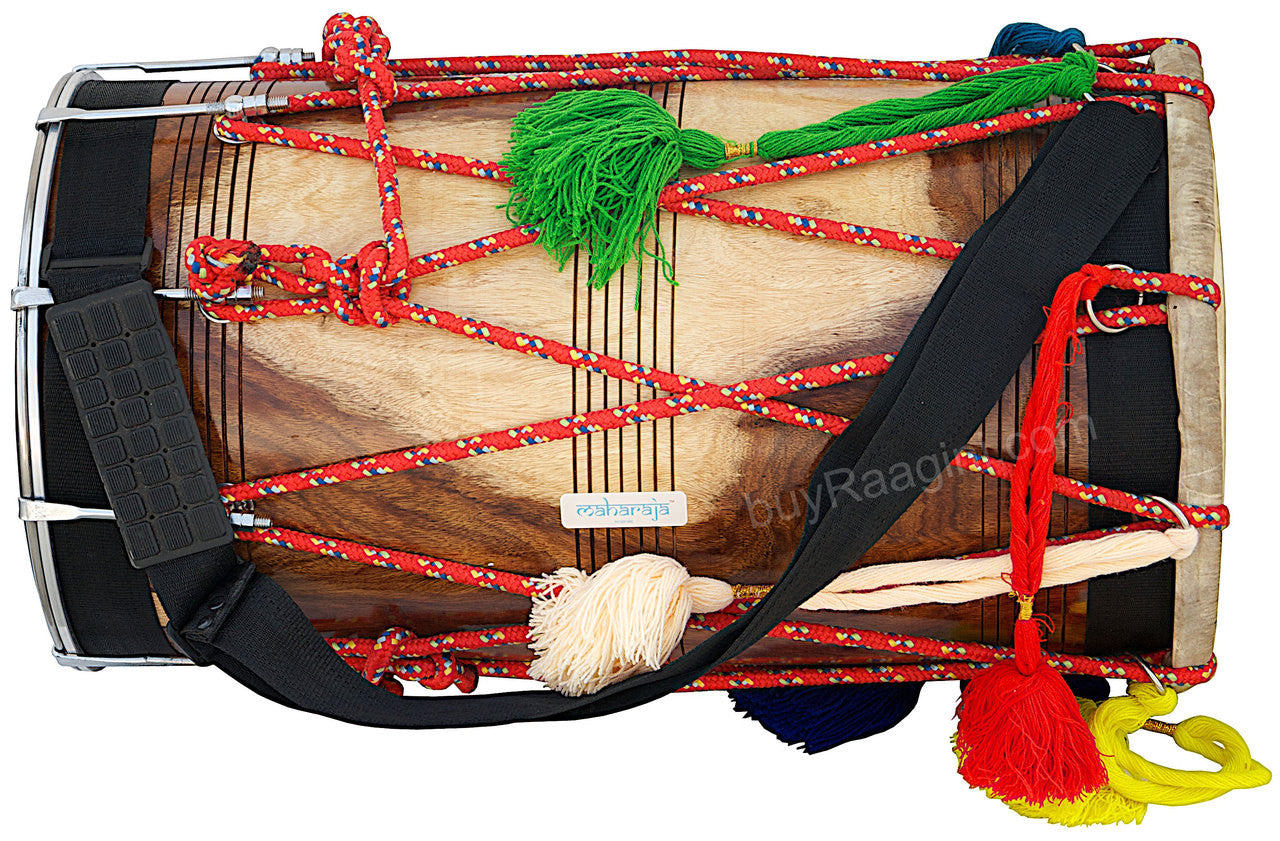 MAHARAJA MUSICALS Natural Shesham Wood Punjabi Bhangra Dhol - ADA