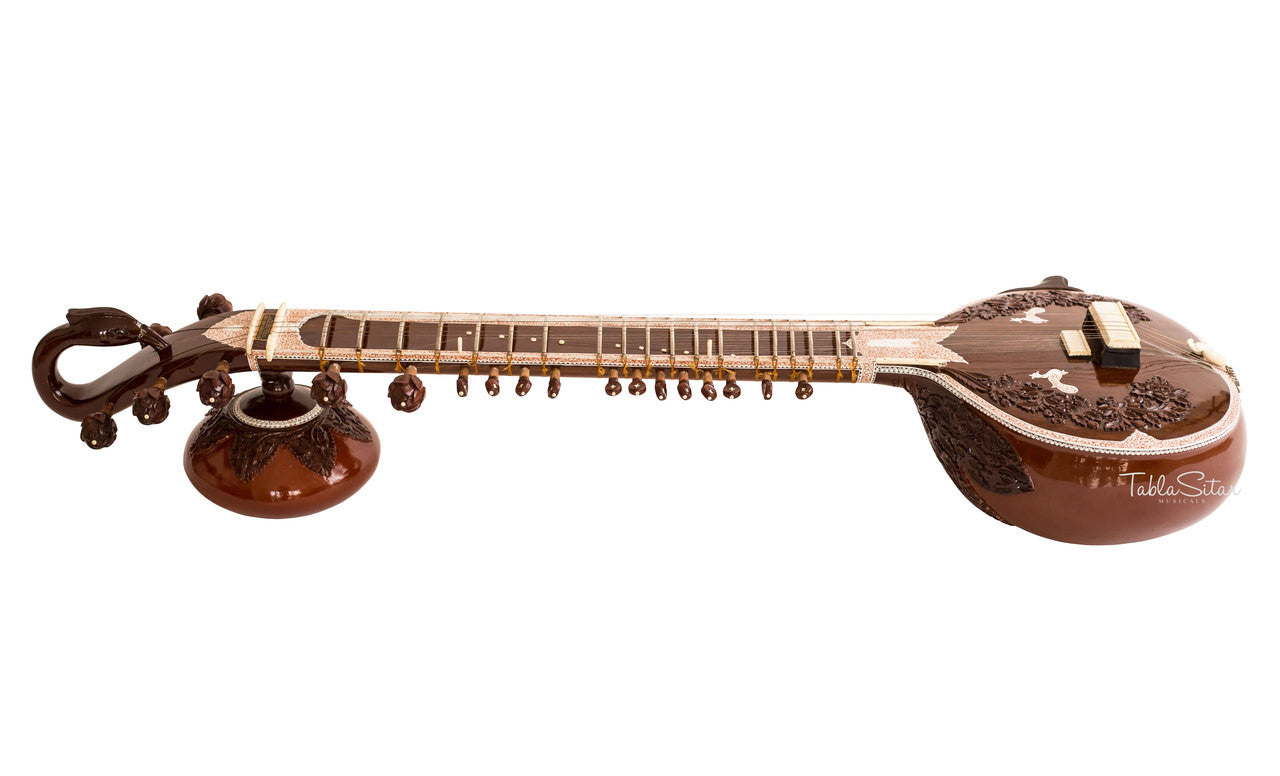 MKS Surbahar, Indian Bass Sitar, With Fiber Trolley ADC