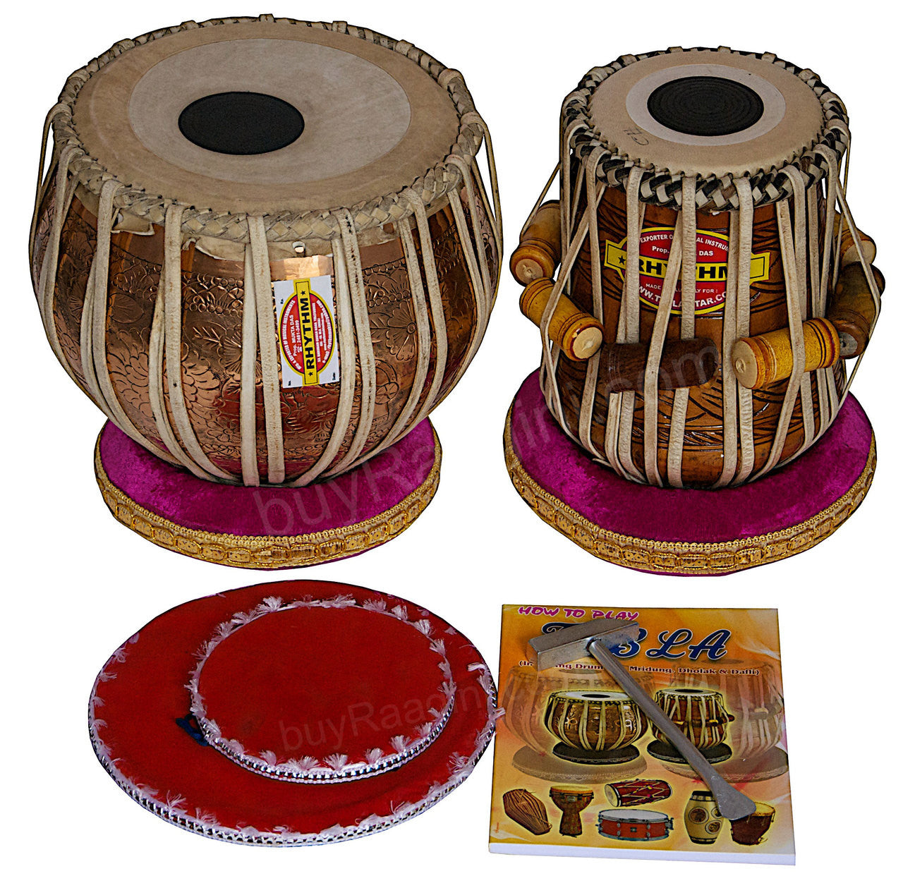 MUKTA DAS Golden Ganesha Tabla, 4KG Copper Bayan Finest Dayan, Bag ADD