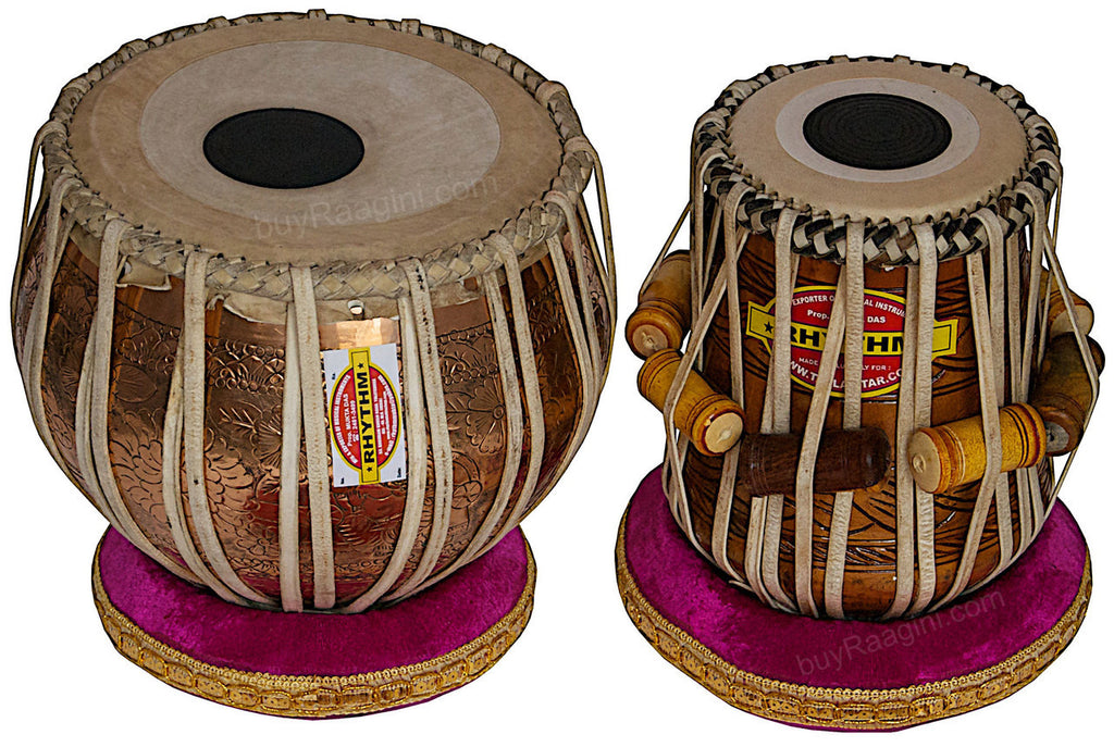 MUKTA DAS Golden Ganesha Tabla, 4KG Copper Bayan Finest Dayan, Bag ADD
