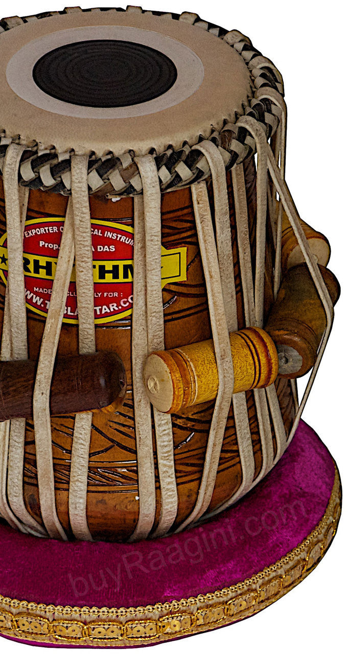 MUKTA DAS Ganesha Chromed Tabla, 4KG Copper Bayan, Dayan, Hammer AEA