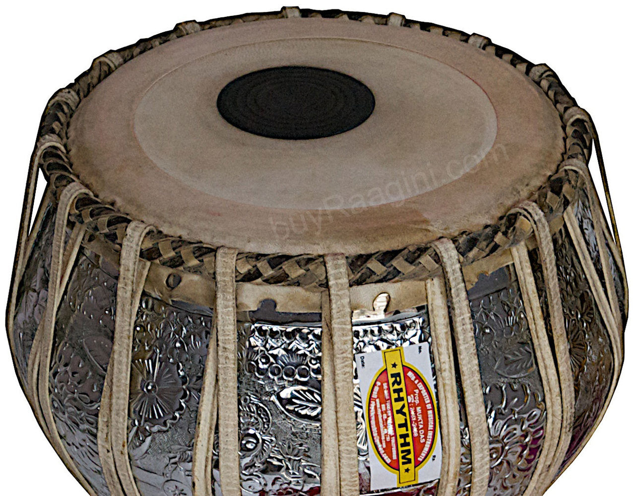 MUKTA DAS Ganesha Chromed Tabla, 4KG Copper Bayan, Dayan, Hammer AEA