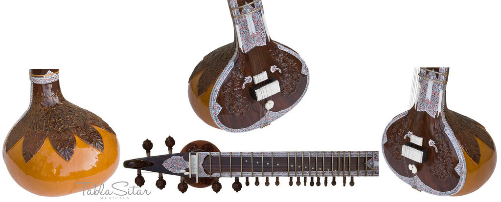 MAHARAJA Peacock Sitar, Ravi Shankar, Double Toomba, Fiber Case AEE