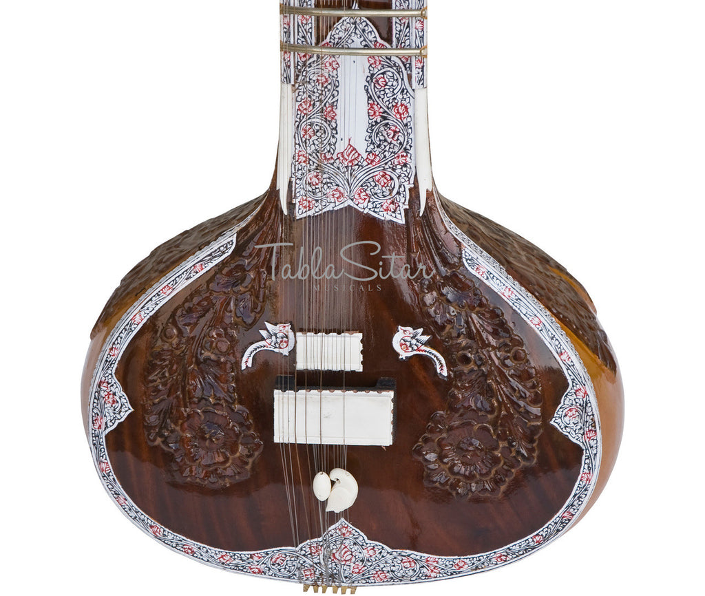 MAHARAJA Peacock Sitar, Ravi Shankar, Double Toomba, Fiber Case AEE