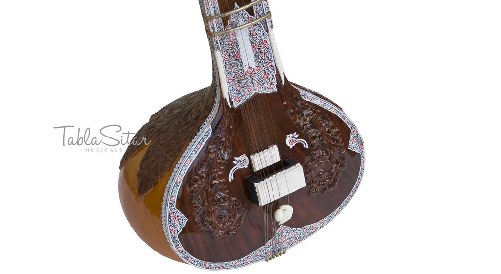 MAHARAJA Peacock Sitar, Ravi Shankar, Double Toomba, Fiber Case AEE