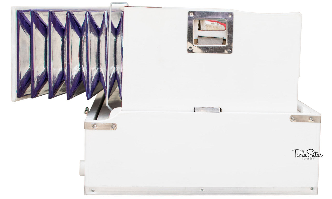 Maharaja Musicals Safri Harmonium, Folding, Coupler, White, 42 Keys
