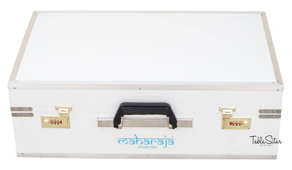 Maharaja Musicals Safri Harmonium, Folding, Coupler, White, 42 Keys