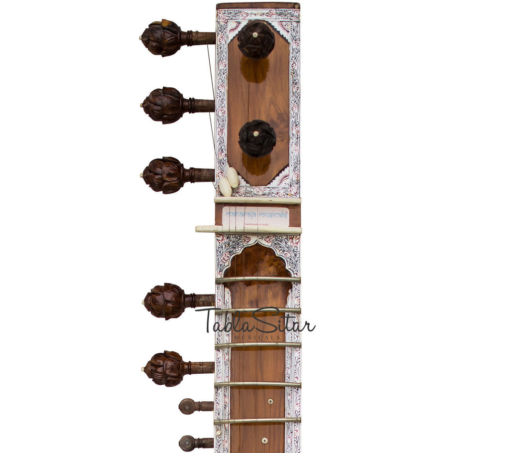 MAHARAJA Special Teak Sitar, 7 Main String, GulabPatta, Fiber Case AIB
