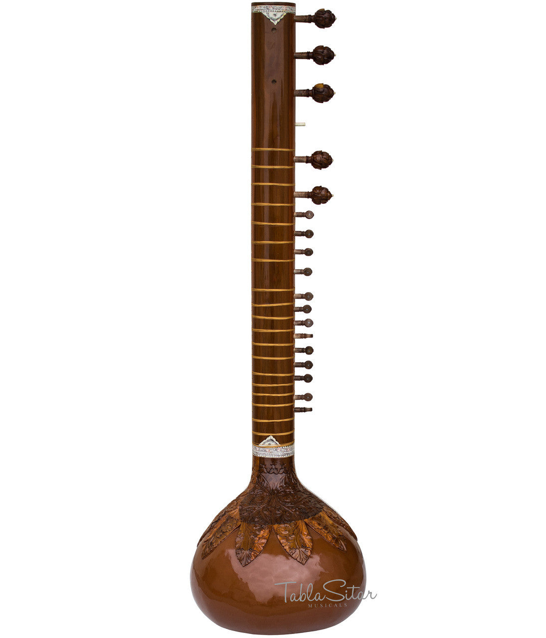 MAHARAJA Special Teak Sitar, 7 Main String, GulabPatta, Fiber Case AIB